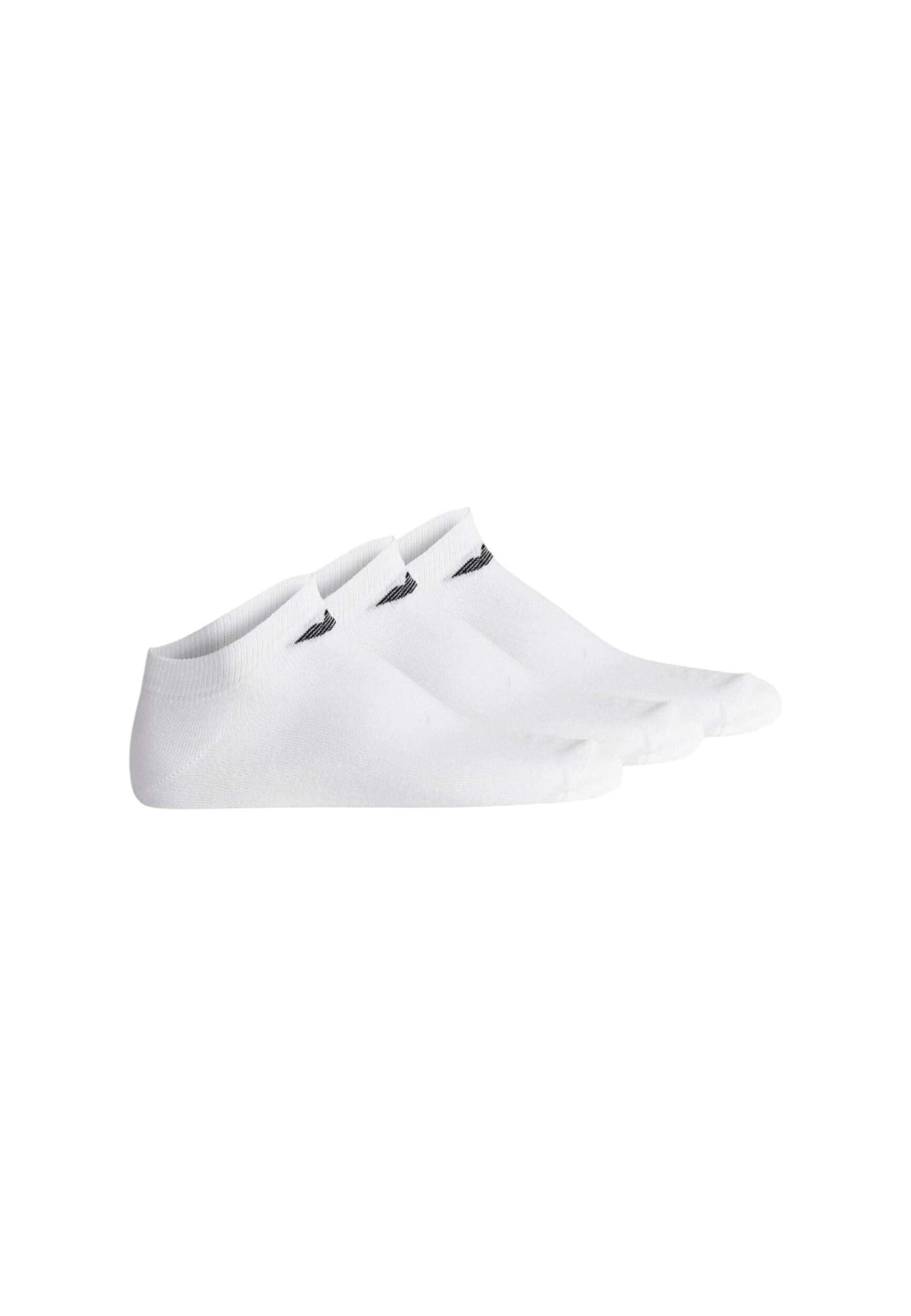 Emporio Armani Man's Casual Cotton 3-Pack Sneaker Socks, White, L/XL