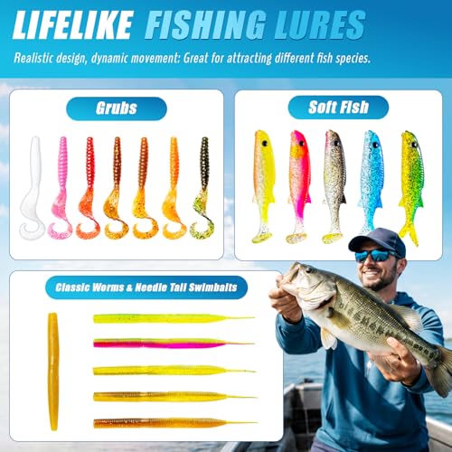 Kit de Señuelos de Pesca BOGTIM, 273 Piezas, Equipo Completo para Agua Dulce y Salada miniatura 3