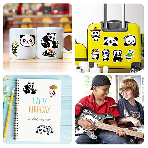 EBANKU 100 Stück Panda Aufkleber,Graffiti Vinyl Laptop Wasserflasche Aufkleber für Skateboard Gepäck Motorrad Fahrrad Snowboard Wasserdicht Aufkleber - Image 8