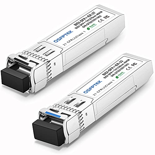 Image of 10GBASE-BiDi SFP+ Transceiver 1490 /1550nm 80km DDM LC SMF for Cisco BX80U /D | Hot-swappable SFP+ form factor, Switch /router /firewall compatible, 10Gbe, Single Mode Fiber, 10G SFP