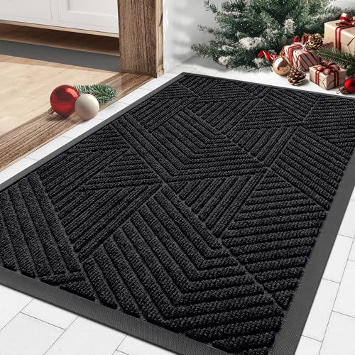 Smiry Front Door Mat Outside Entrance, Heavy Duty Sturdy Natural