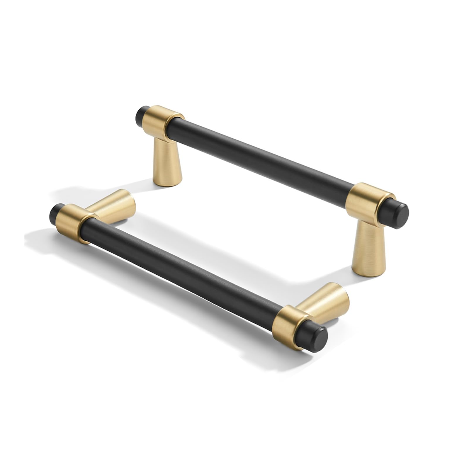 Khtumeware 3-1/2 inch 5 Pack Matte Black/Brushed Satin Nickel Cabinet pulls Zinc Alloy , Kitchen Cabinet Handles, Wardrobe Drawer Handles - Suitable for Bathroom cabinets, Bedroom Furniture image