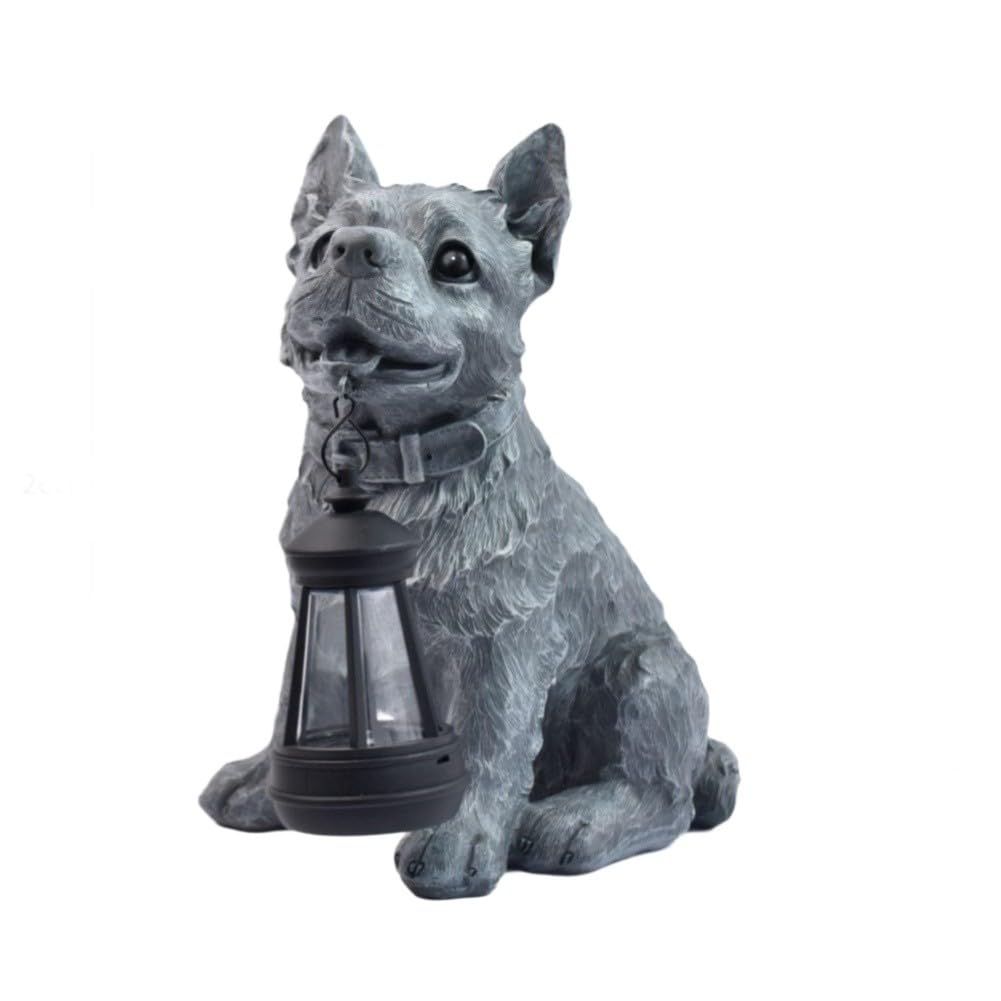 Statue de jardin chiot solaire pour une ambiance accueillante et pleine de tendresse chez vous