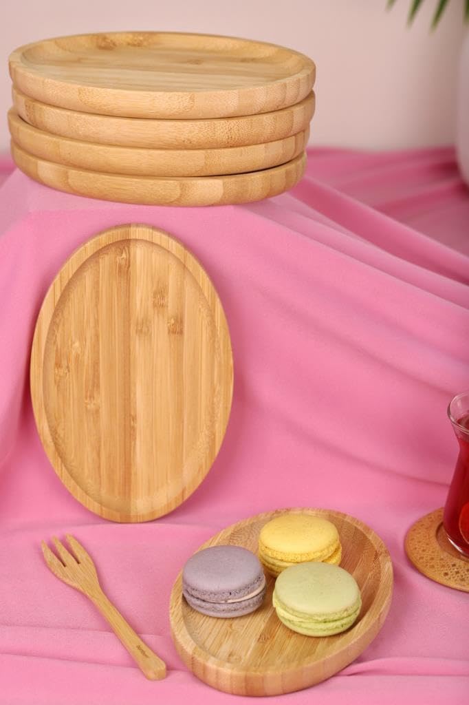 Bambum 6'lı Oval Servis Tabağı Seti – Kahvaltı ve Sunum Tabakları