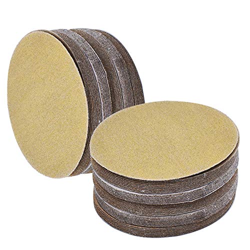 Hook Loop Pads Sanding Disc 5-Inch No-Hole 100Pcs Aluminum Oxide Round Flocking Sandpaper For Sanding Grinder Polishing Accessories (60 80 120 180 240 320) Grit (80Grit) #TOP2
