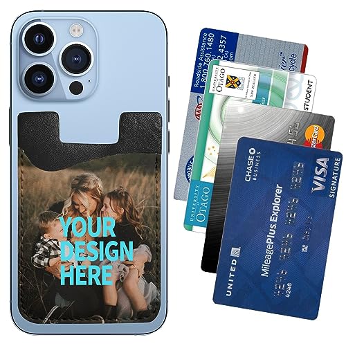Custom Phone Card Holder, Personalized Creadit Card Holder for Phone Case,Credit Card Protect,Identity Theft Protection Secure Sleeves Set,Stick it on the Back of Your Phone