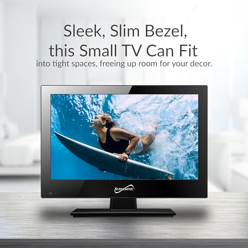 Image of Supersonic SC-1311 13-Inch DLED HDTV with Dual Tuners, HDMI Input, Stunning 1080p Resolution, 16:9 Aspect Ratio, Vibrant Colors, USB Playback, Wall Mountable Design and AC /DC Compatibility