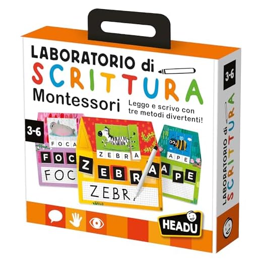 HEADU - Laboratorio di Scrittura Montessori - Leggo e Scrivo con 3 Metodi Divertenti | Giochi Educativi 3 4 5 6 Anni, Gioco Montessori per Imparare a Leggere e Scrivere, Regalo Bambina Regalo Bambino