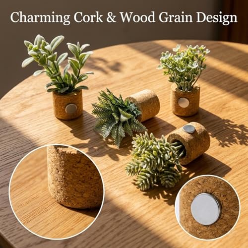 Imanes decorativos para refrigerador plantas 4 piezas miniatura 5
