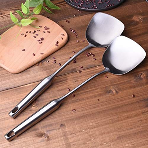Hemoton 1 pç Espátula Wok não magnética prática resistente ao calor 304 aço inoxidável Wok Turner St