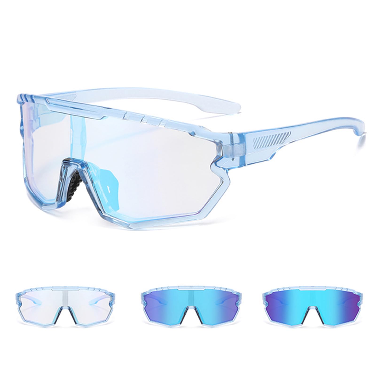 Fahrradbrille Selbsttönend für Herren und Damen, Photochromatische UV400 Schutz Sonnenbrillesportlich Rennrad TR90 Rahme