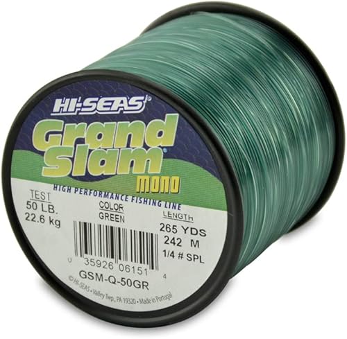 Miniatura 13 de HI-SEAS Línea de pesca de monofilamento Grand Slam - Fuerte y resistente a la abrasión en transparente, rosa, verde, azul humo, amarillo