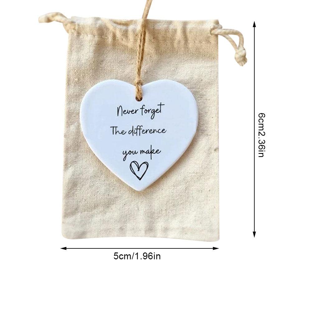 Regalo di ringraziamento, placca a forma di cuore in acrilico, mai dimenticare la differenza che fai, ornamento di ringraziamento, ricordo del cuore per mamma, insegnante, collega, amici, regalo di