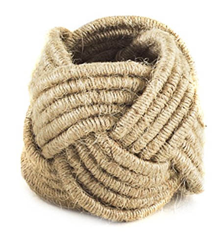 SARO LIFESTYLE Braided Jute Napkin Rings (4 Pack), Natural, 3"x3"