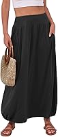 ANRABESS Women's Boho Maxi Skirt High Waisted Flowy Long Summer Skirt Beach Vacation Trendy 2026