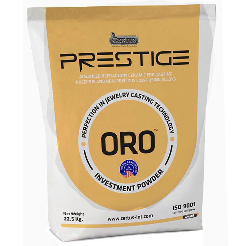 Prestige ORO™ Premium Gypsum-Bonded Jewelry Casting Investment Powder 50 lb – High Karat Gold, Filigree, Silver, Copper & Brass
