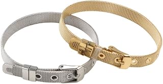 2 Pcs Titanium Steel Mesh Watch Strap Hand Ring, Mesh Watch Band Watch Band Clasp Unisex Wrist Accessories