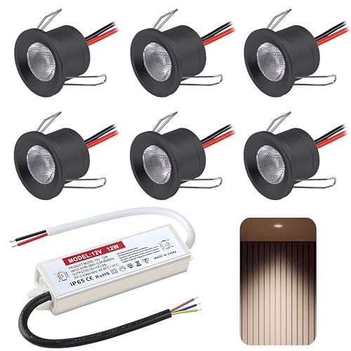 DYKUWEY Spot LED Encastrable 2W, 12V Spots Plafond,IP65 Spot Salle de Bain,mini spot Led Extra Plat 19mm,Trou Φ25-28mm spot encastrable pour Cuisine Salon...