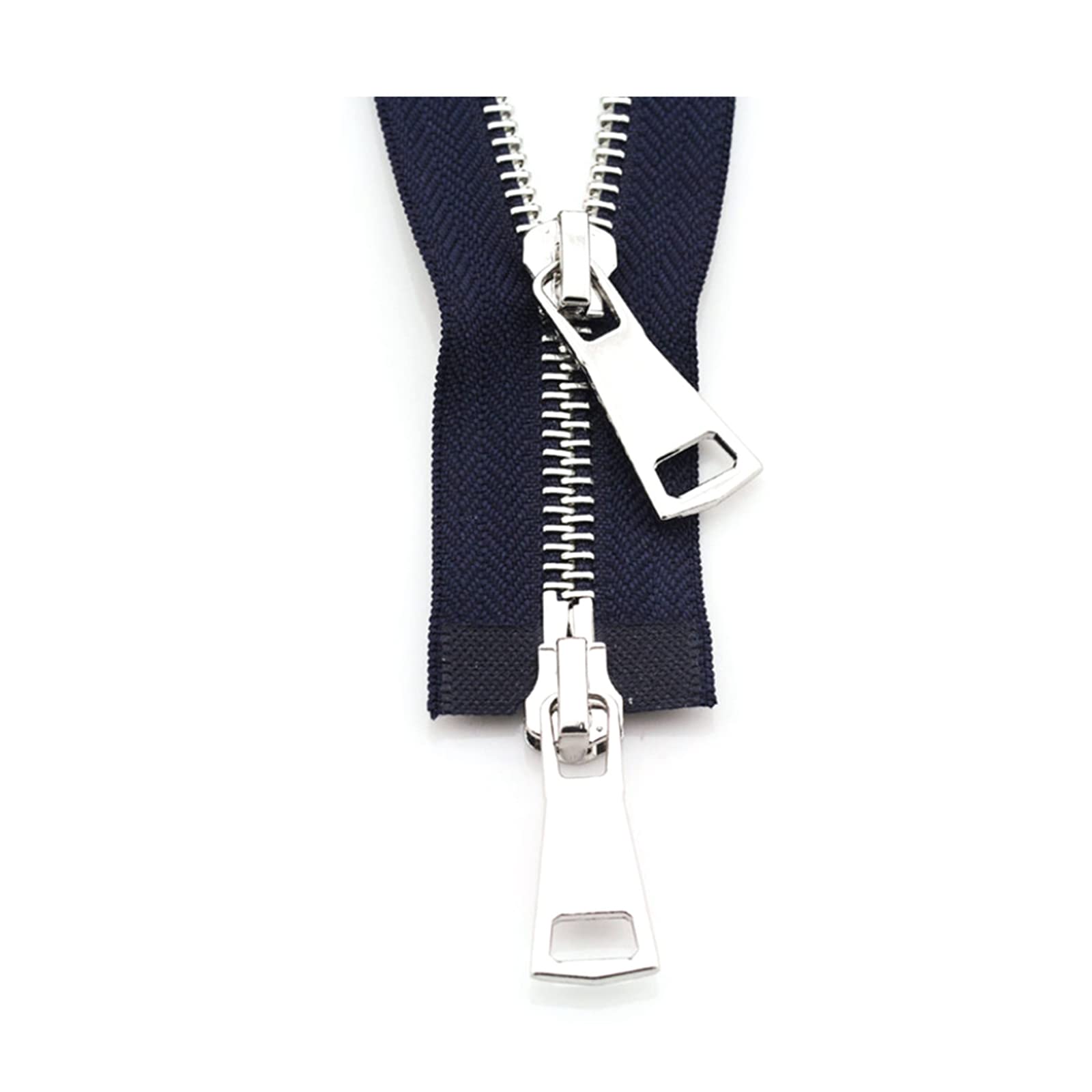 5# Metal Zipper Double Slider Two-Way 70-90cm Multicolor for Sewing Accessories(Navy Blue,70cm)
