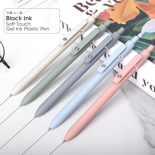 Image of FIOVER Gel Pens 10pcs 0.5mm Quick Dry Black Ink Fine Point Pens