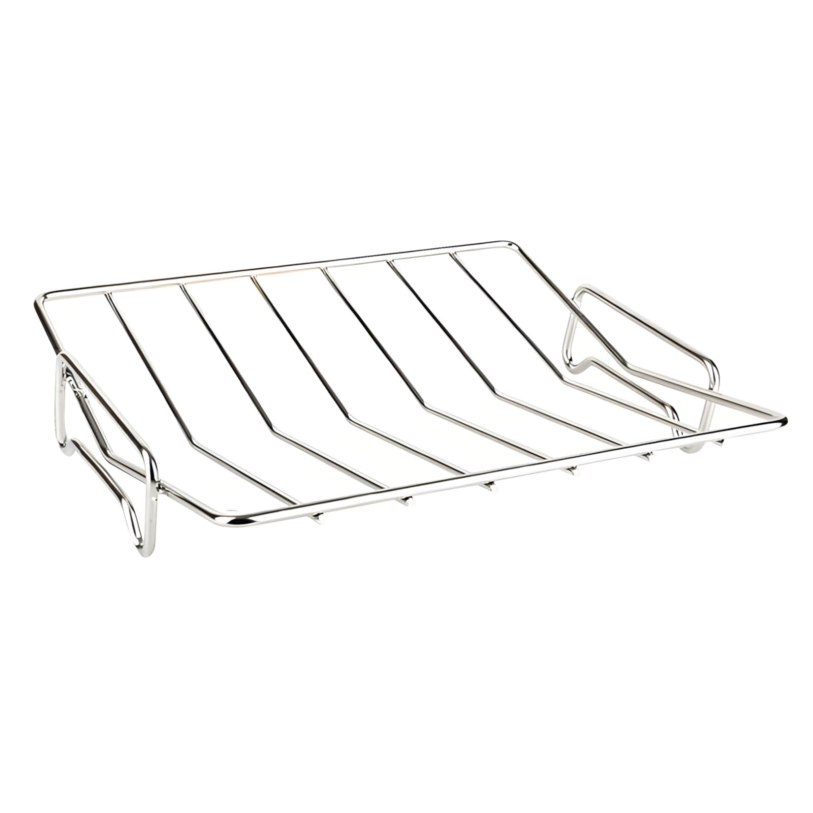 Piceioep Multifunctional V Rack for Meat Roasting Poultry Stainless Steel Construction Size 13x10x2.25 Inches Grills Compatible Outdoor Cooking Rack