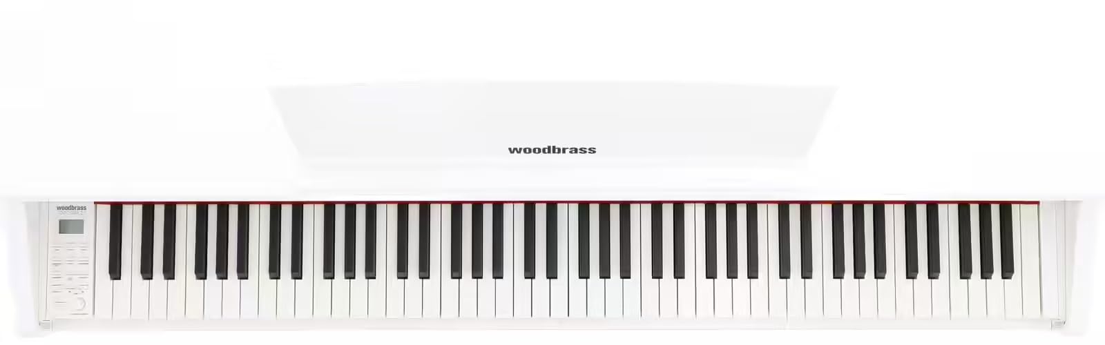 Woodbrass DP2 MK2 Piano Numérique Meuble Blanc Brillant 88 Notes Toucher Lourd PHK – Clavier Hammer Action, Bluetooth, USB MIDI/Audio, 192 Voix, 29 Sonorités, 3 Pédales, Double Sortie Casque, Finition