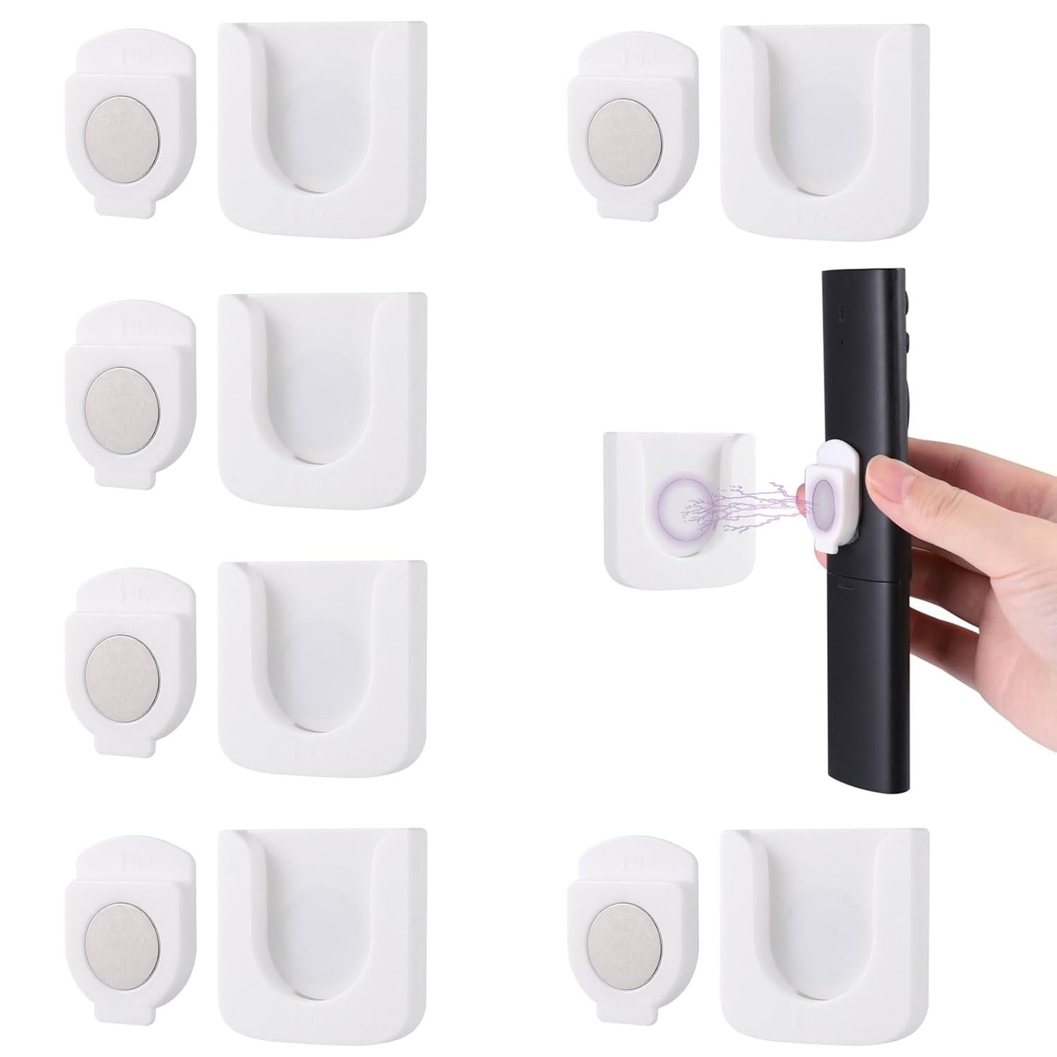 磁気リモコンホルダー ウォールマウント 6個入り リモコンホルダー 壁掛け リモコン 収納 壁掛け リモコン 壁掛けホルダー マグネットフック 便利 取り付けが簡単 耐久性 (6個)