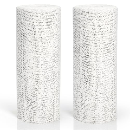 Lawei 2 Pack 12 in x 50 Ft Plaster Cloth Rolls for Belly Casting, White Plasters Cloth Gauze Strips Wrap Bandages, Large Plaster Sheets for Crafts, Project, Body Casts, Sculptures, Extra Fast Setting