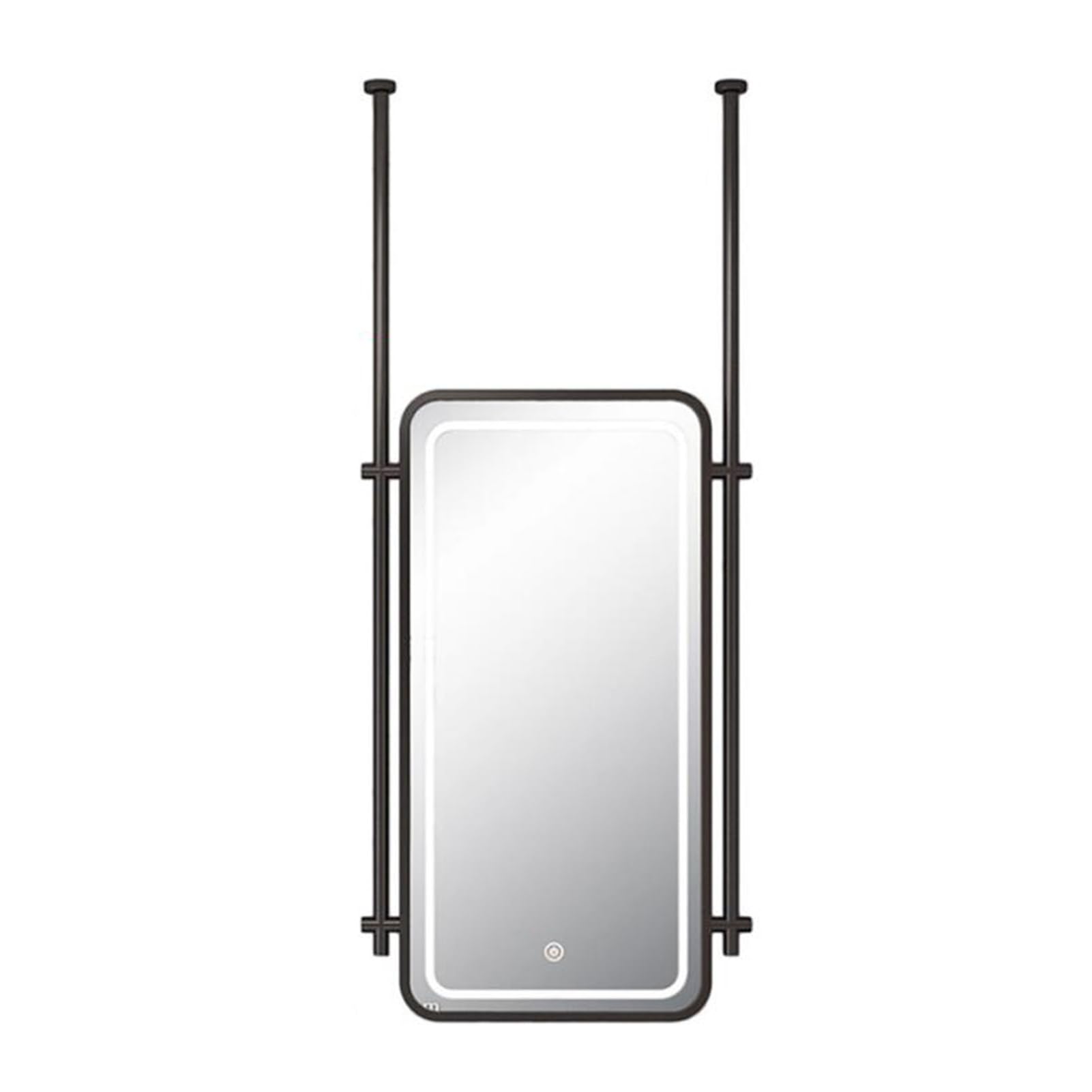 SBCGFY Luminous Ceiling Hanging Mirror,Rectangular Vertical Hanging Mirror,Floating Makeup Vanity Mirror,for Entryway Bathroom Home,Boom Can be Customized(Black 90L x 60W cm)