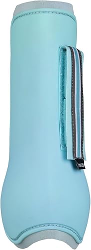 Miniatura 4 de HORZE Adepto Open Front Tendon Boots  Carcasa duradera con forro de neopreno - Canal Blue - Cob