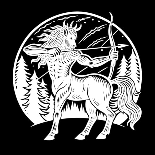 centauro apuntando con arco Calcomanías de pared 42x42.1cm Personalización personalizada Blanco