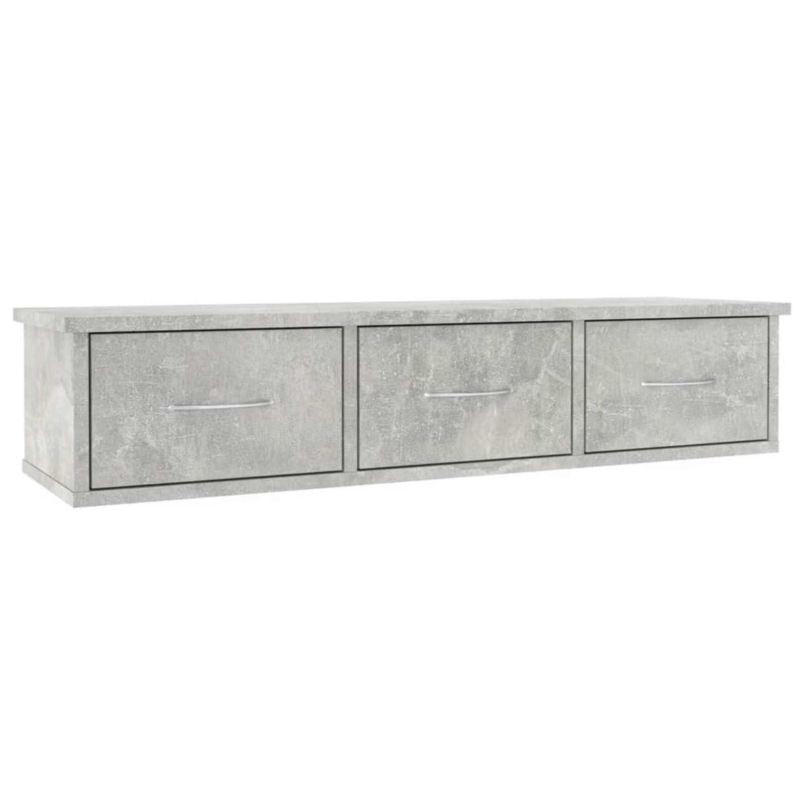 Estante con cajones Pared, Estanteria Trastero, Armarios para Trasteros, Estante para Recibidor, Armario Suspendido, aglomerado Gris hormigón 88x26x18,5cm