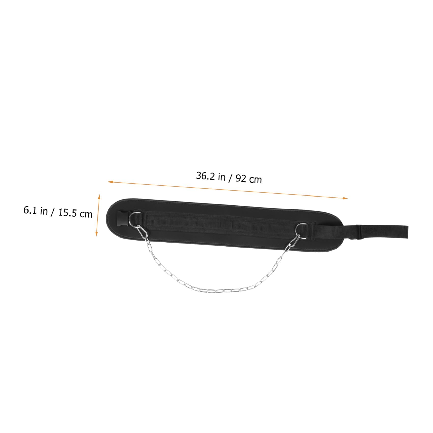 Cintura per Zavorra da Fitness con Catena, Nylon e Ferro | Weight Training, Nera, Design Sagomato Avvolgente, Fibbia Spessa e Catena Lunga