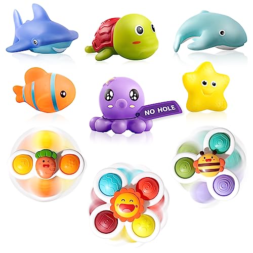 Image of Hely Cancy Infant Bath Toys for 18 Months - No Hole Animal Bathtub Toys, Baby Bath Tub Toys
