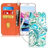 iPhone 7 Plus Case, FYY [RFID Blocking wallet] 100% Handmade Wallet Case Stand Cover Credit Card Protector for iPhone 7 Plus Pattern 16