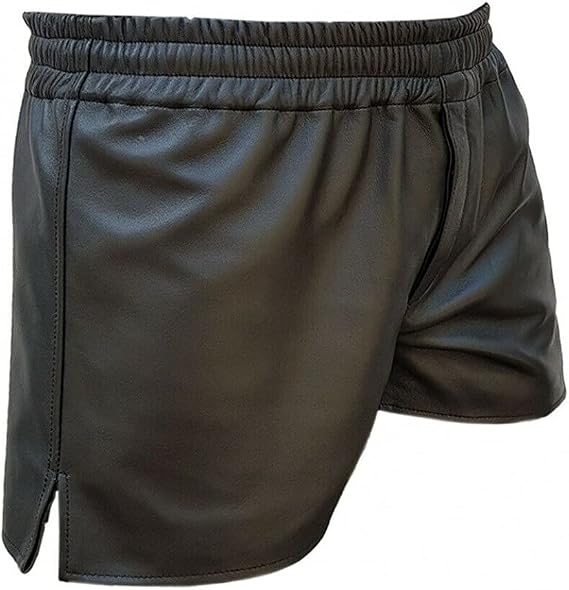Mens Red Nappa Leather Boxer Shorts – Soft Lamb-Sheep Leather Underwear - SHORTS3 - RED
