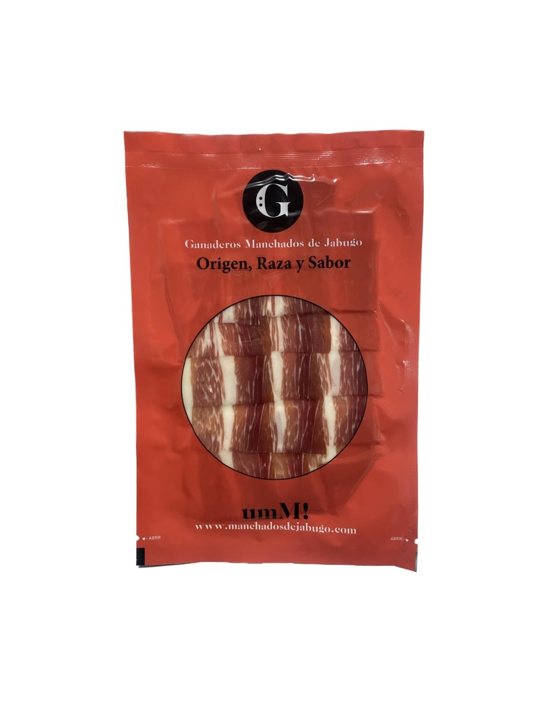 Jamón Ganaderos Manchados de Jabugo. Pack 12 sobres de 100 g cortado a máquina.