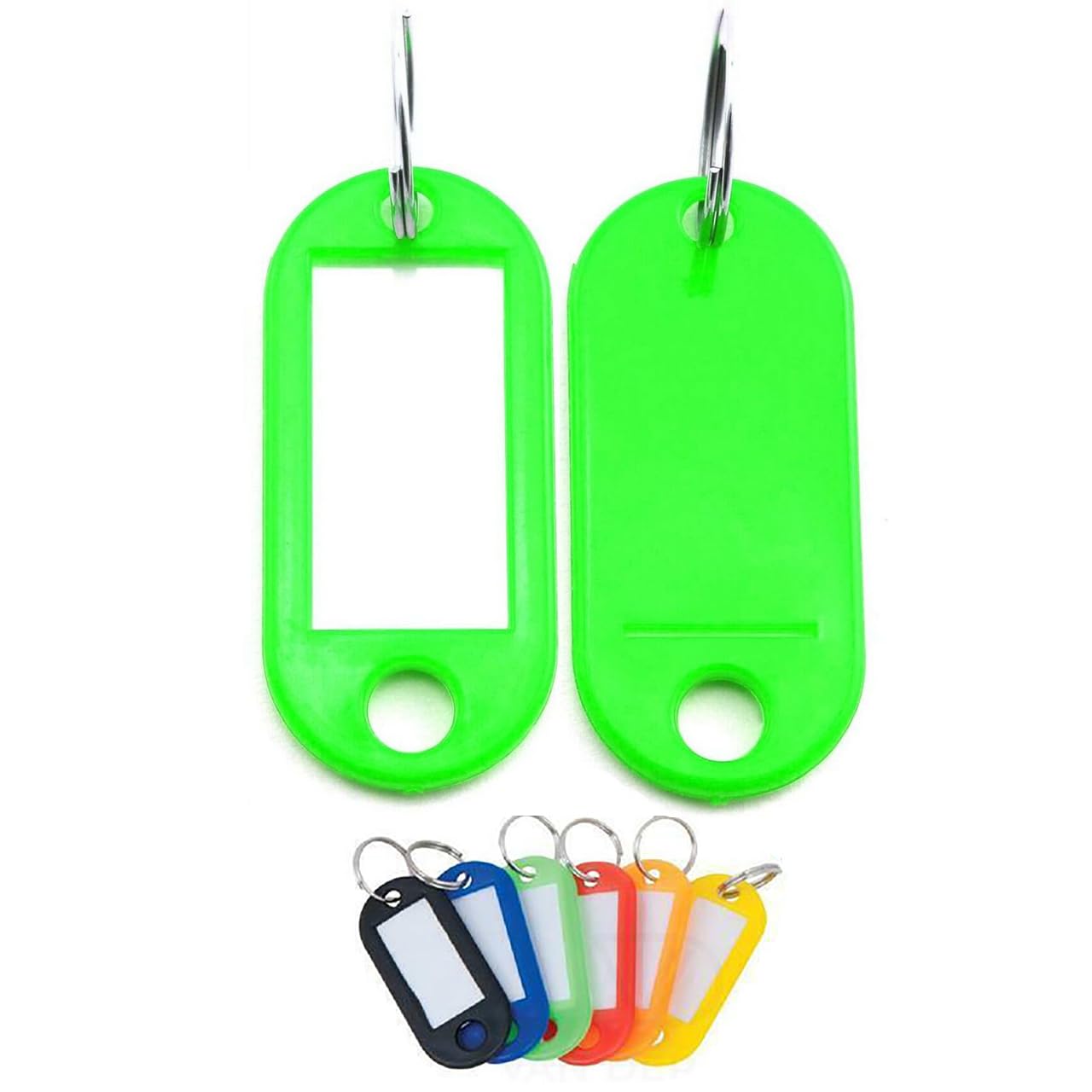 Plastic Key Tags Keyring ID Label FOB Mixed Colours (Green (200PCS))
