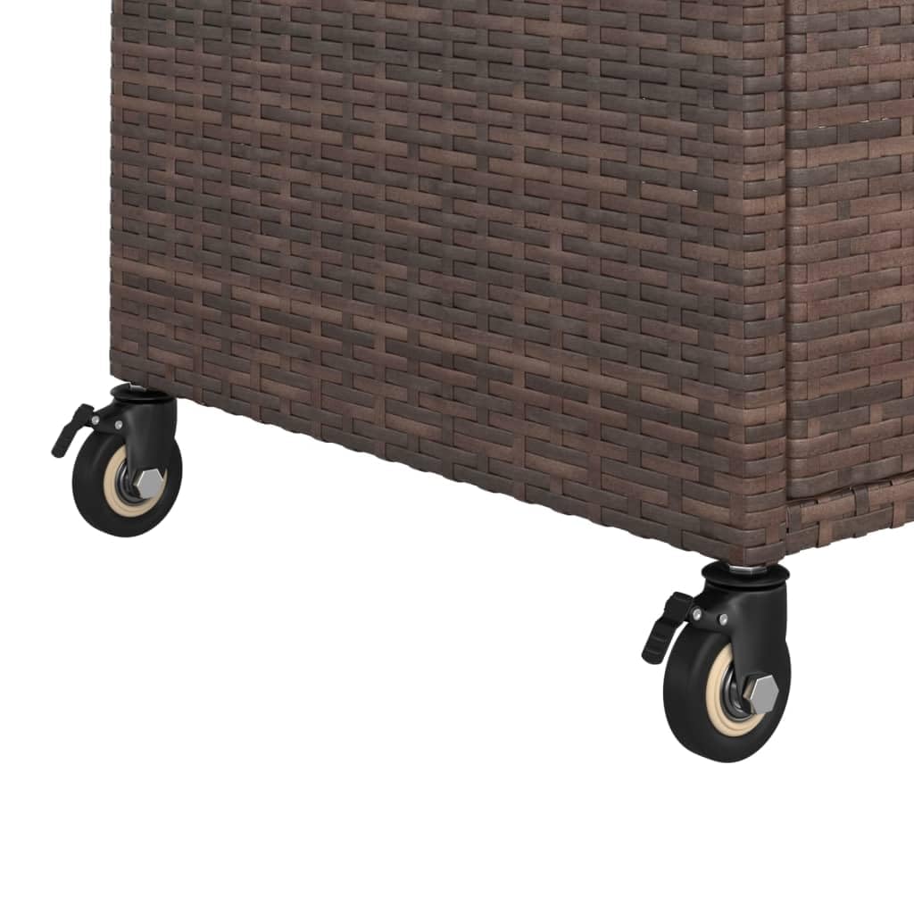 Chariot de Bar avec tiroir Marron 100x45x97 cm résine tressée Meuble Roulant pour Service Repas Cuisine Salle Manger Salon avec roulettes verrouillables
