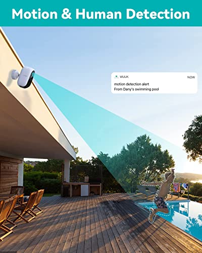 Wuuk Outdoor Cameras For Home Security, Outdoor Security Camera Wireless With 2K Hdr, Color Night Vision, 2 Way Audio, No Monthly Free, 32Gb Free Local Storage, Ip67, Alexa & Google Compatible #TOP5