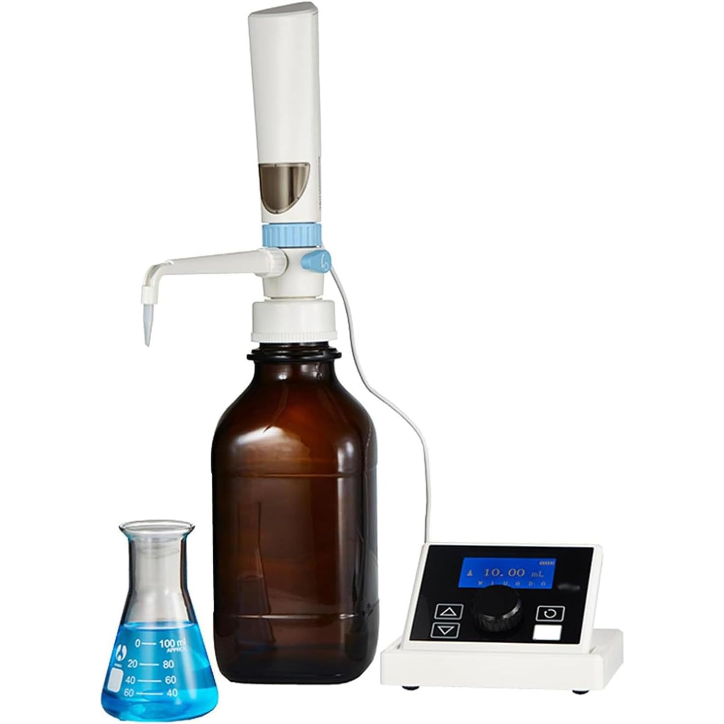Digitaler Flüssigkeitsspender, elektronische Bürette für genaue Reagenzdosierung, 0,01-99,99 ml mit LCD-Bildschirm, kontinuierliche und wiederholte Pipettiermodi