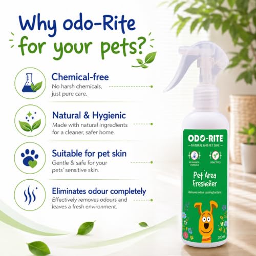 Image of odo-rite Pet Area Freshener- 200Ml | Pet Odour Remover | Pet Safe & Child Safe | Bio Technological Based | Skin Safe | Urine Smell Remover | Can Be Used On All Surface, Aerosol