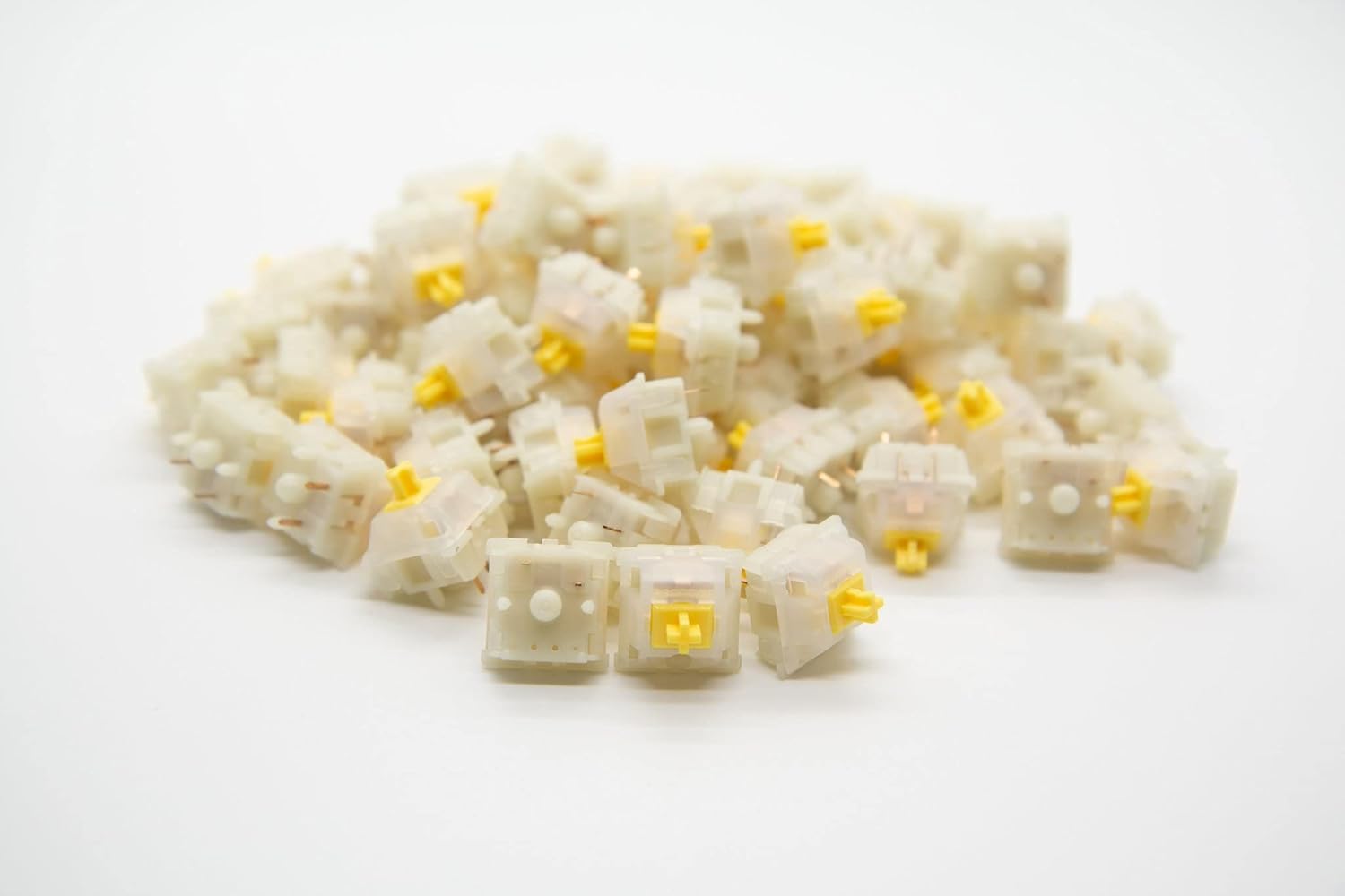 BBP Gateron Milky Switches Mechanical Keyboard Switch Best Budget Switch (50pcs), Yellow, Transparent