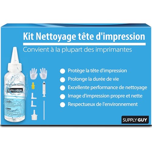 Supply Guy kit Nettoyage tête d'impression, nettoyants pour Buses pour imprimantes à Jet d'encre avec tête d'impression – Compatible avec Brother Canon...