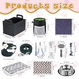 Abbylike Welpenzubehör, Starter-Set für kleine Hunde, enthält Leine, Näpfe, Zahnbürsten, Wasserflasche und mehr Zubehör für Hunde, 50-teiliges Set (schwarz)