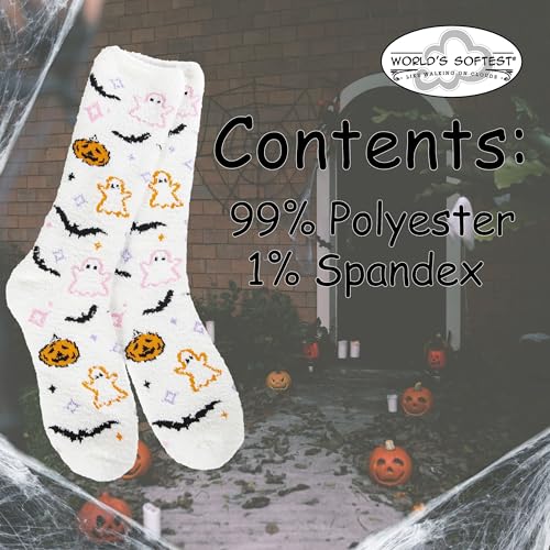 Image of World's Softest Cozy Collection Crew Socks - Smooth Multi Colors Cozy Socks - Knit Top Holiday Spirit Fashion Socks