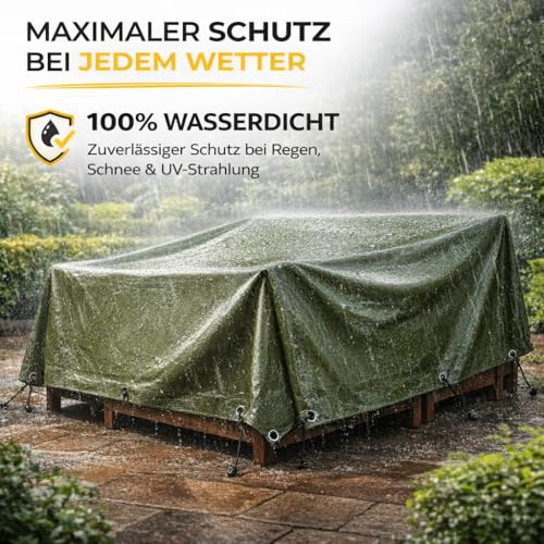 2x3 Abdeckplane Plane 200 g/m² grün - Plane mit Ösen wasserdicht & Gartenplane & Schutzplane, Allzweckplane - grün, Bauplane für Zeltunterlage - Gewebeplane - für Zeltplane & Camping