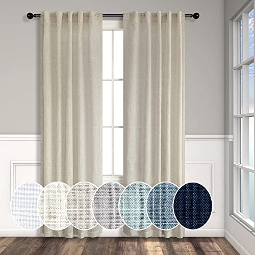 Beige Curtains 38 Inch Width for Living Room 2 Panels