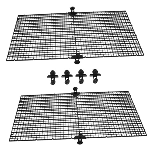 魚飼育用の水槽隔離ボード 4個 - 水槽の仕切り、魚の管理のための黒いプラスチックグリッドパネル