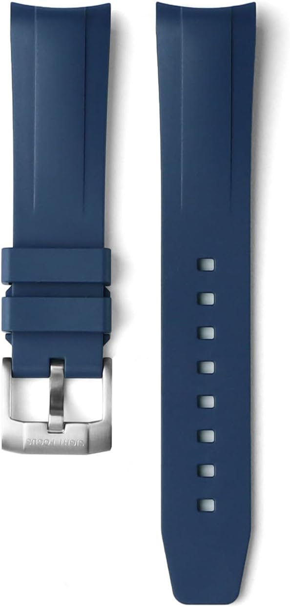 20mm FKM/Fluoroelastomer Curved End Rubber Watch Band for